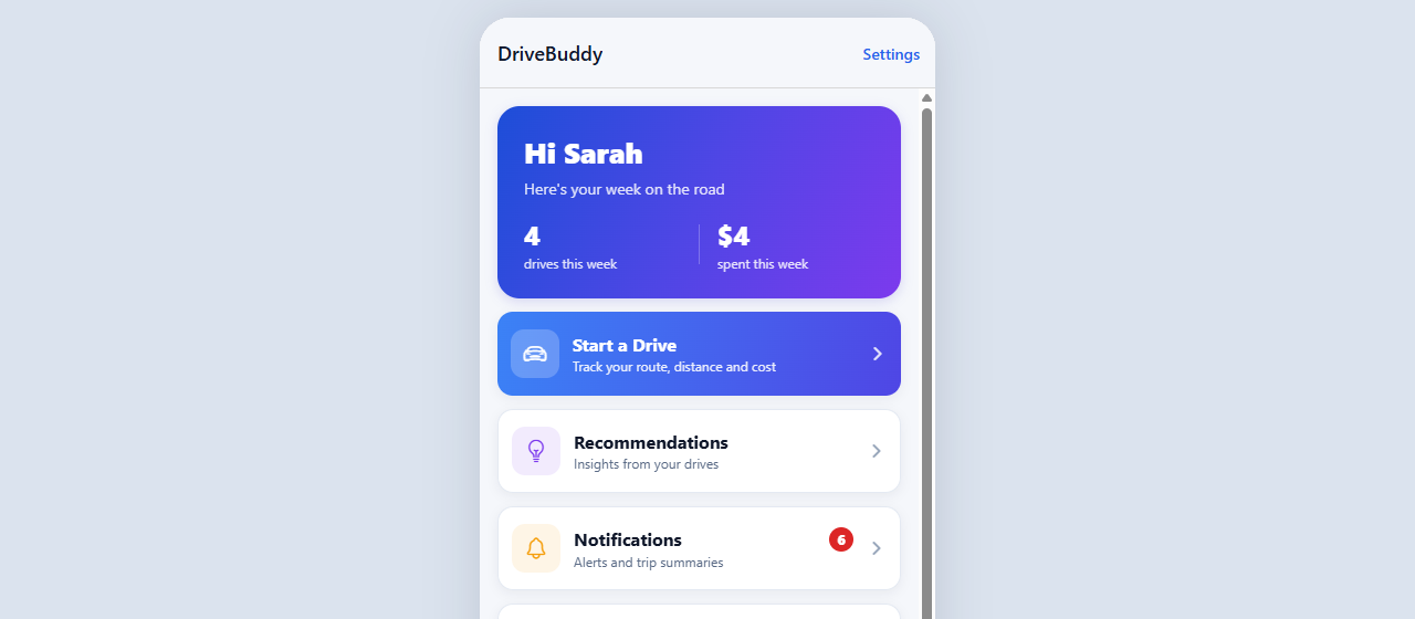 DriveBuddy screenshot